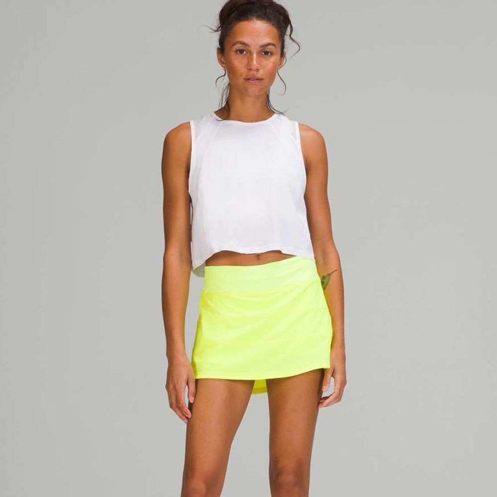 New Lululemon Pace Rival Mid-Rise Skirt Highlight Yellow Size 8